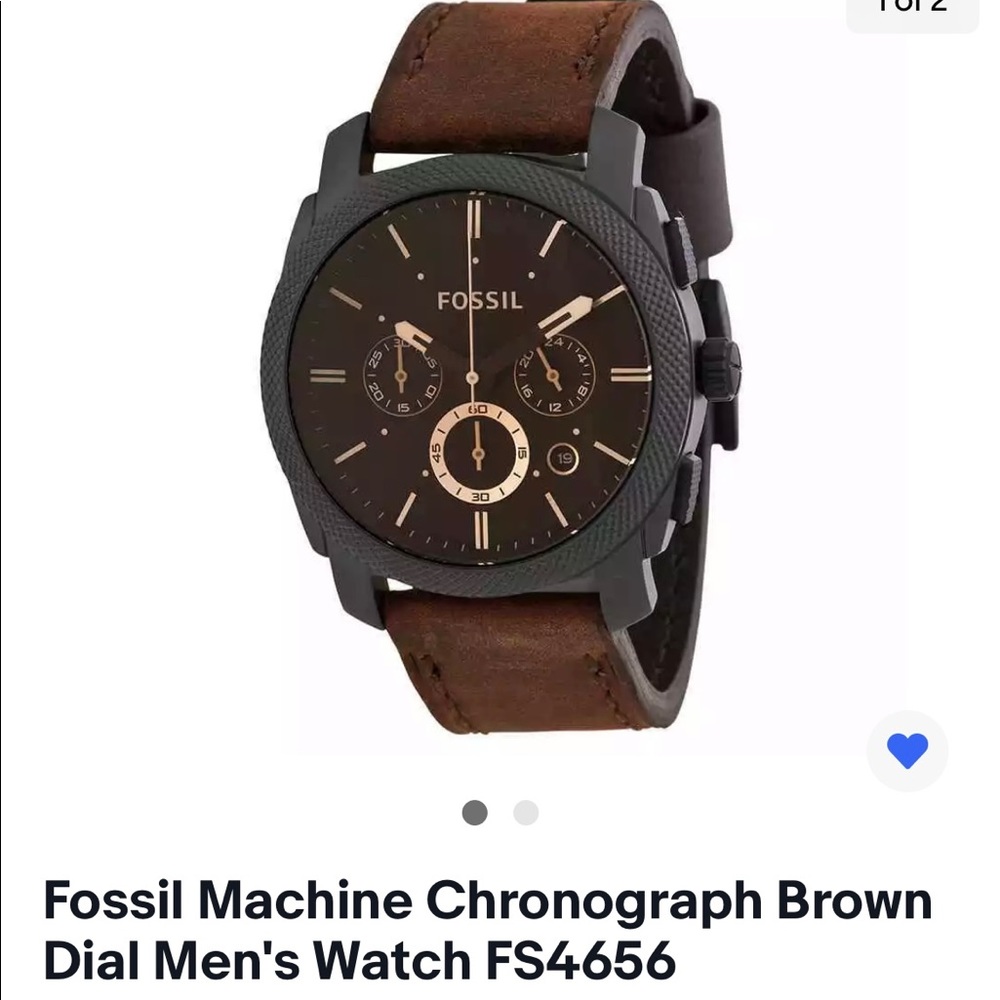 Working Fossil 42 mm Chronograph Mens Daily Watch FS4656 Machine Black Face